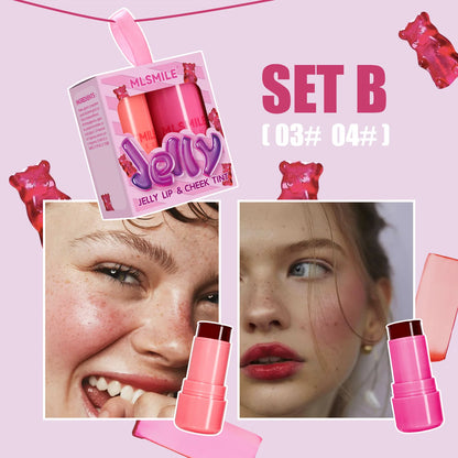 Kit 2 Blush Stick Jelly 2 em 1 Lábios e Rosto – Hidratante Longa Duração | MLSMILE