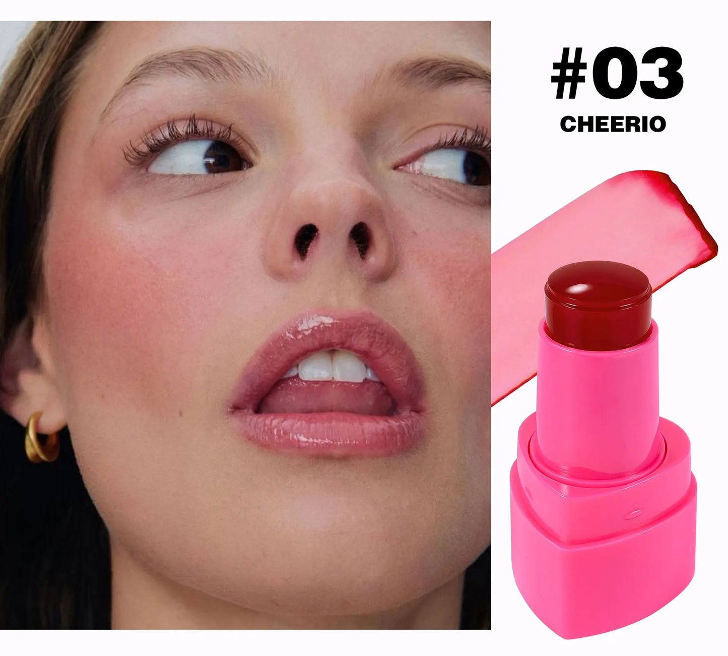 Blush Stick 2 em 1 Handaiyan | Tint Jelly para Lábios e Maçãs do Rosto