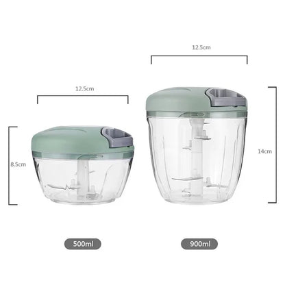 Picador Alho Manual 500/900ml Rotativo - Triturador Cebola Vegetais Carne Acessório Cozinha