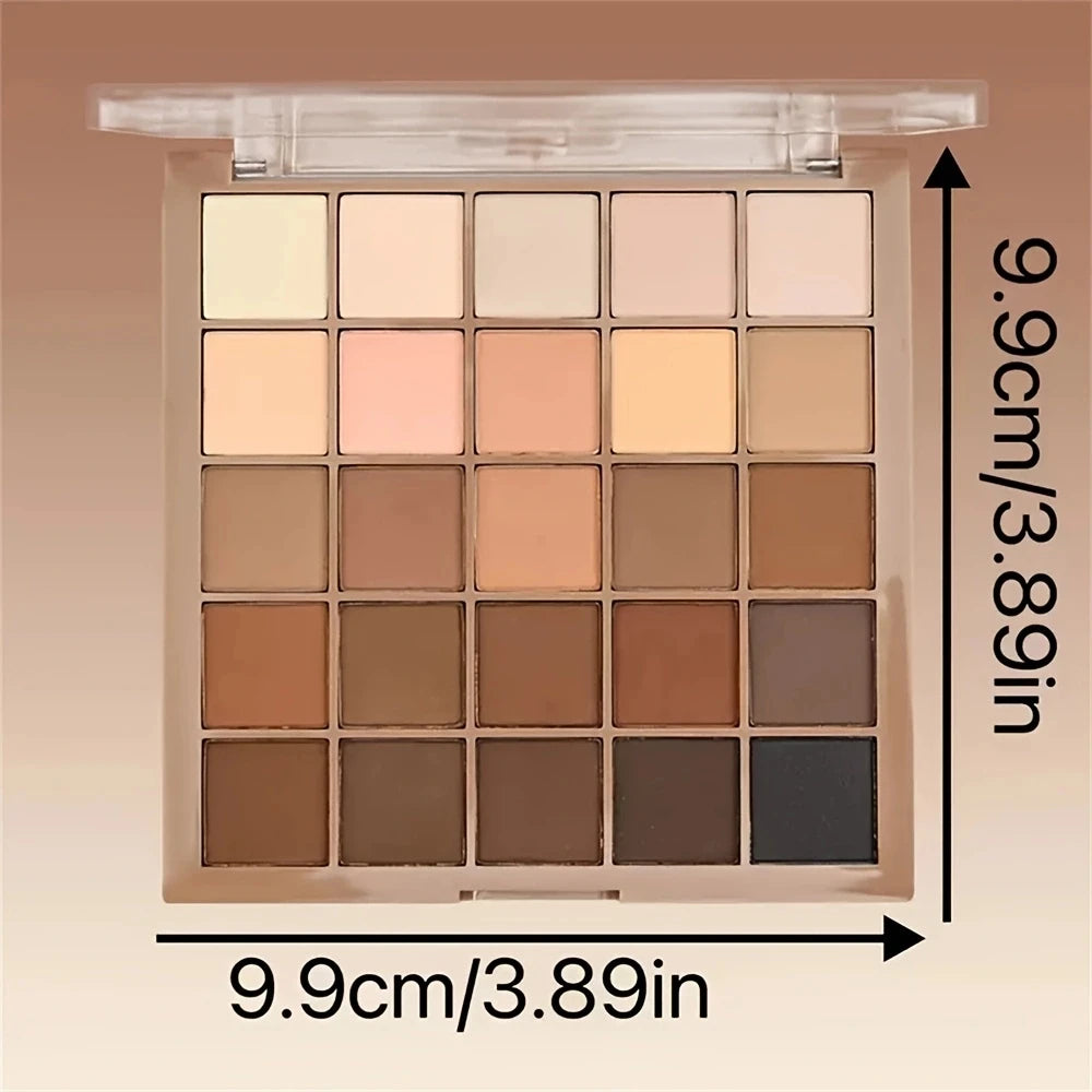 Paleta de Sombras 25 Cores Tons Neutros Castanho e Cinza