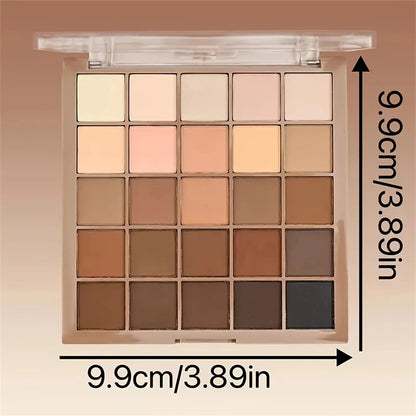 Paleta de Sombras 25 Cores Tons Neutros Castanho e Cinza