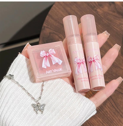 Conjunto de Batons Mate 6 Peças | Kit Veludo Nude com Blush e Colar Presente