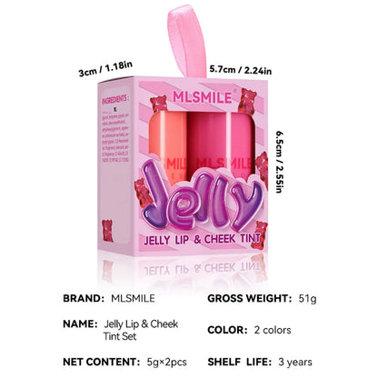 Kit 2 Blush Stick Jelly 2 em 1 Lábios e Rosto – Hidratante Longa Duração | MLSMILE