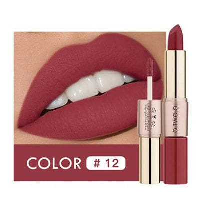 Batom 2 em 1 Matte e Gloss | 12 Cores para Todos os Looks