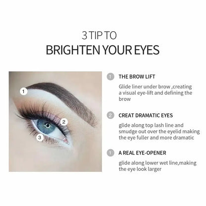 Kit 3 Lápis Delineador Branco Mate – Secagem Rápida À Prova de Água Longa Duração Maquilhagem Olhos