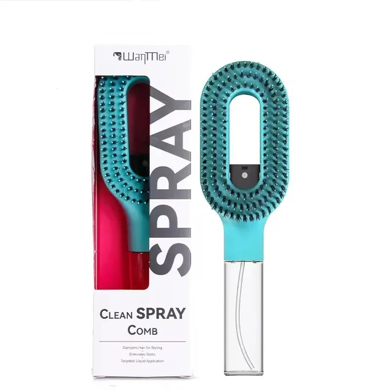 Pente Spray 2-em-1 com Massagem de Couro Cabeludo | Cabelo Húmido e Seco, Antiestático