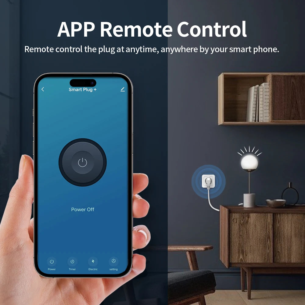 Tomada Inteligente TNCE Tuya WiFi / Zigbee 3.0 – Padrão EU 16A / 20A | Monitoramento de Energia, Temporizador, Controle por Voz | Compatível com Alexa