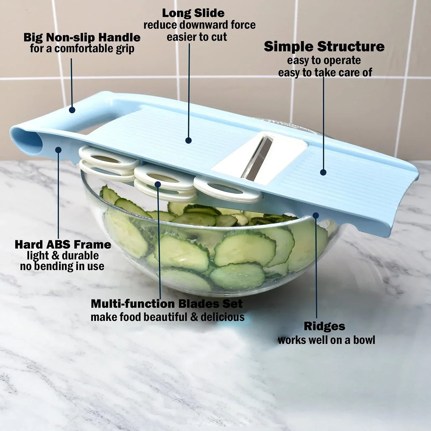 Mandoline Slicer 5 em 1 Multi Lâminas