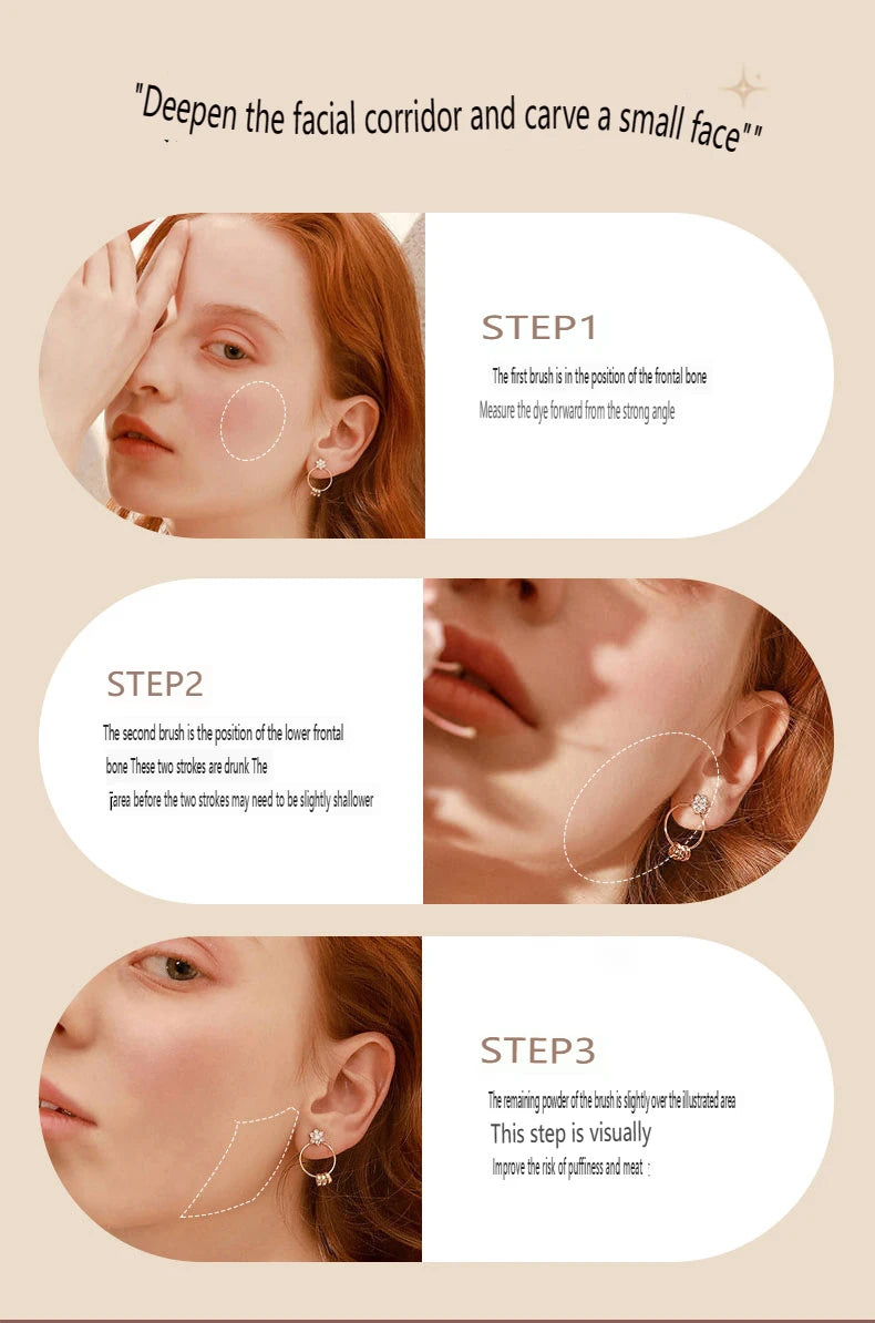 Paleta Contorno 6 Cores - Iluminador e Sombra Nariz Acabamento Matte Profissional Escultura Facial