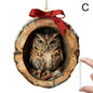 Pendentes de Natal Coruja em Acrílico 2D | Decoração para Árvore de Natal e Casa