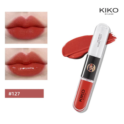 KIKO Batom Duplo com Brilho Labial Espelhado - Hidratante Longa Duração Acabamento Luxuoso