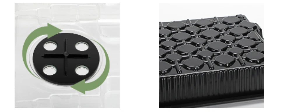 Kit Germinador 40 Células com 2 Luzes LED Crescimento – Cúpula Humidade Ajustável | Jardim Interior