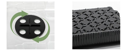 Kit Germinador 40 Células com 2 Luzes LED Crescimento – Cúpula Humidade Ajustável | Jardim Interior