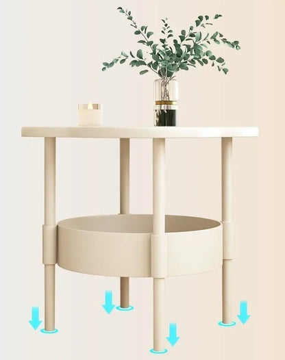 Mesa de Café 2 Níveis Plástico - Mesa Lateral Arrumação Quarto Sala Estilo Moderno