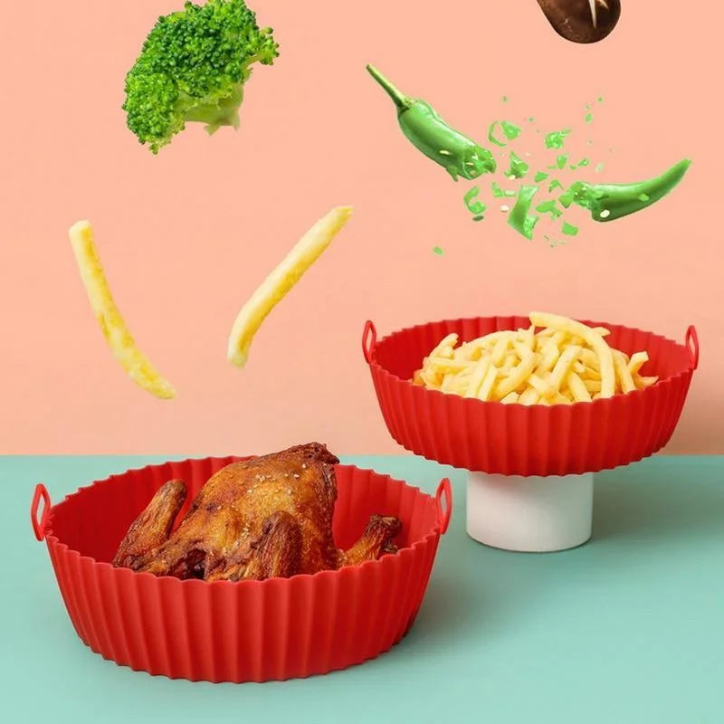 Forros de Silicone Reutilizáveis para Air Fryer - Antiaderente e Fácil Limpeza