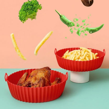 Forros de Silicone Reutilizáveis para Air Fryer - Antiaderente e Fácil Limpeza