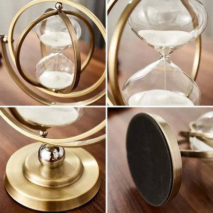 Ampulheta Decorativa Nórdica | Temporizador Retro 30/60 Min para Casa e Escritório