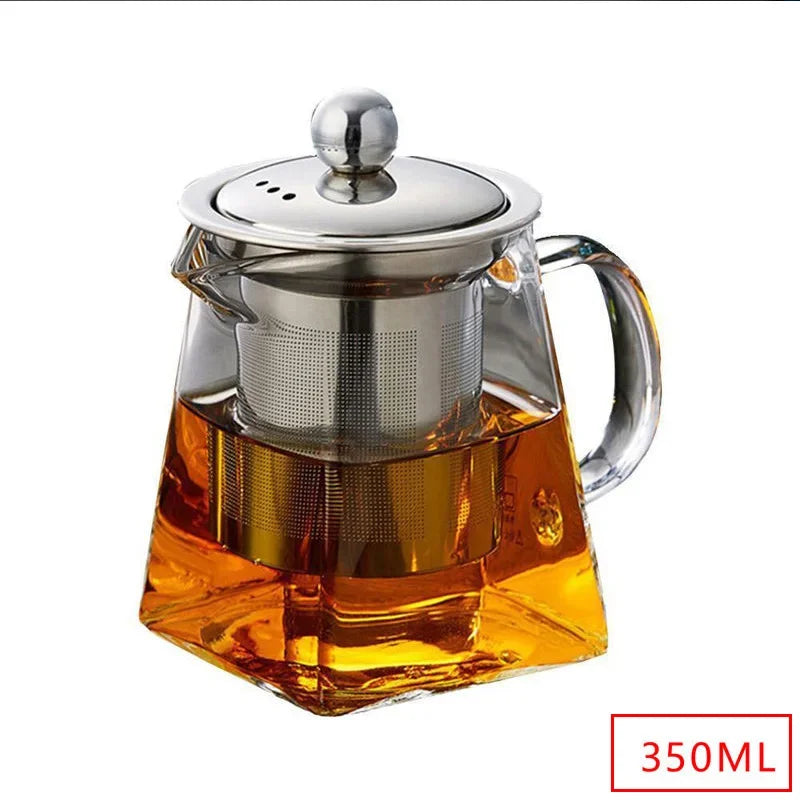 Bule de Vidro com Infusor Inox | Chaleira Elegante para Chá e Café