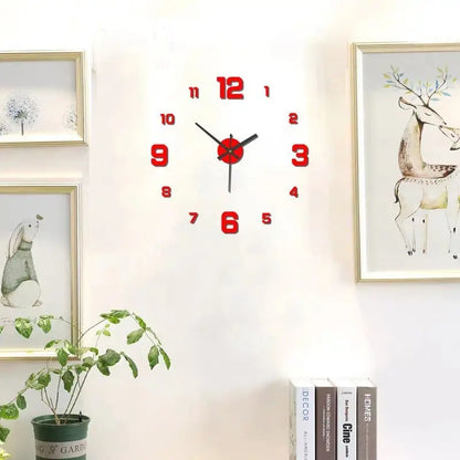 Relógio Parede DIY 3D Silencioso Acrílico - Sem Moldura Decorativo | Sala Escritório