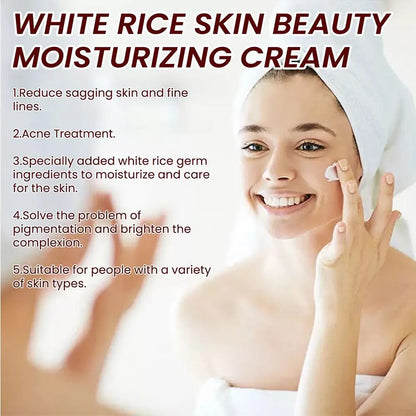 Creme Facial Arroz Branco 1/2/3 Unidades | Essência Iluminadora e Hidratante Leve