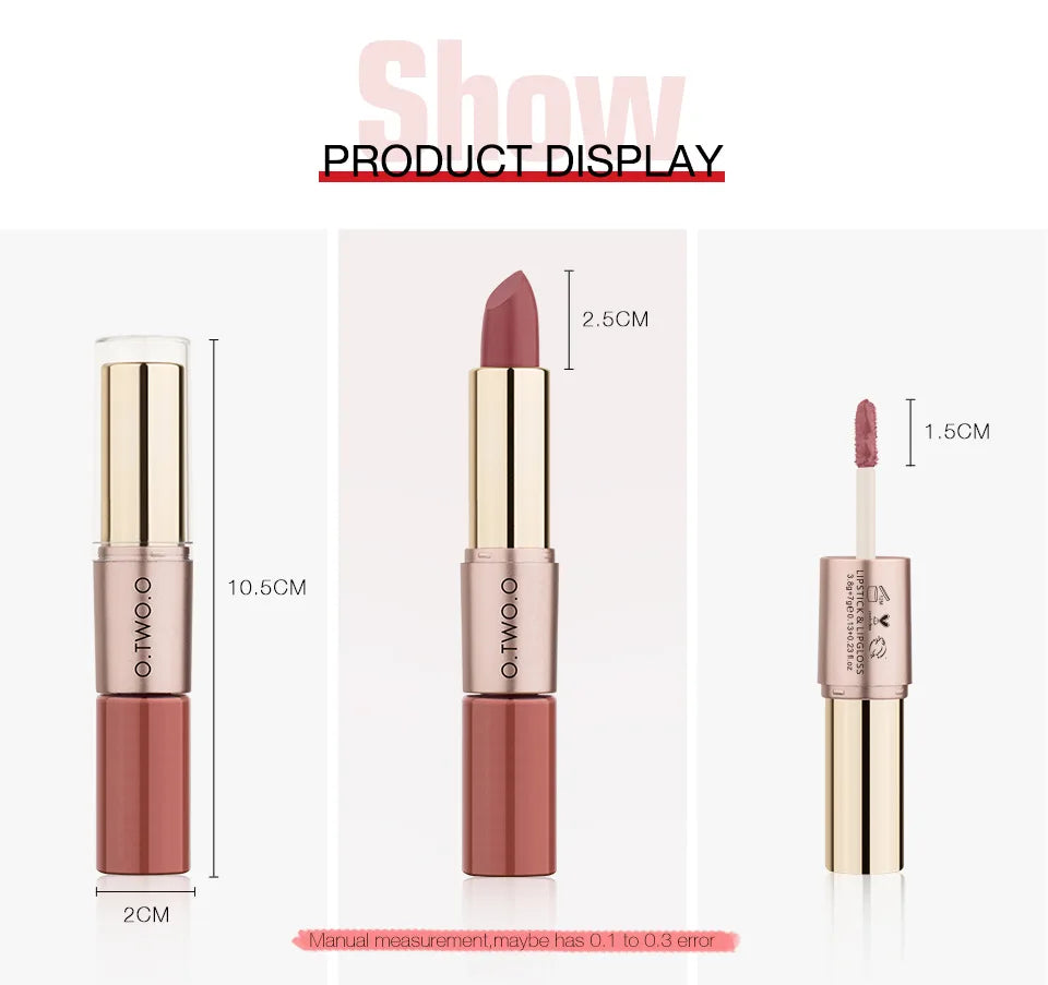 Batom 2 em 1 Matte e Gloss | 12 Cores para Todos os Looks