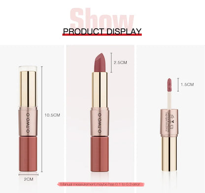 Batom 2 em 1 Matte e Gloss | 12 Cores para Todos os Looks
