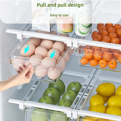 Caixa de Armazenamento para Cozinha | Gaveta Deslizante Transparente para Frigorífico