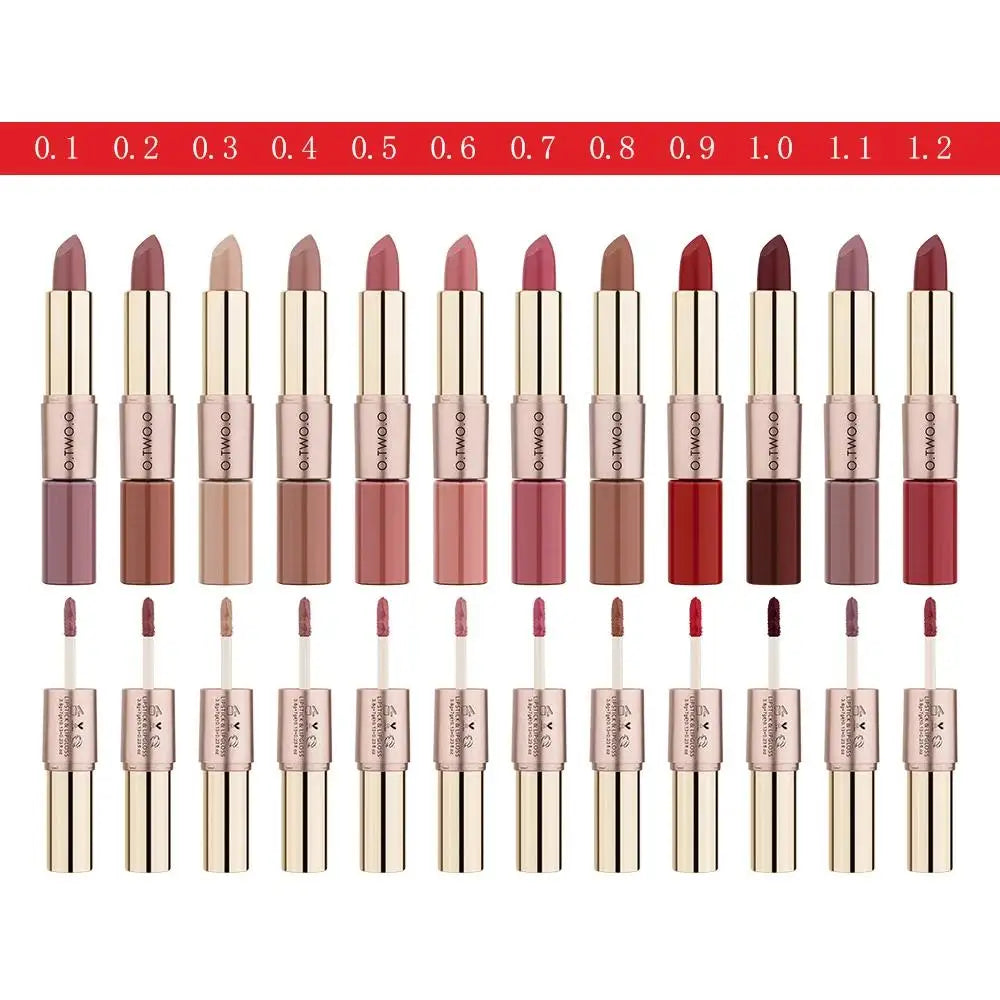 Batom 2 em 1 Matte e Gloss | 12 Cores para Todos os Looks