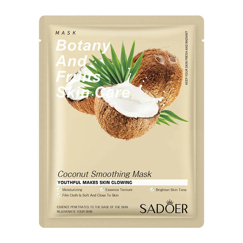 Máscara Facial Folha Frutas Plantas Naturais – Hidratante Controlo Oleosidade Iluminador Reduz Poros