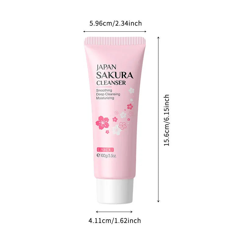 Gel Limpeza LAIKOU Sakura 100g – Controlo Oleosidade Hidratação Duradoura Limpeza Profunda Poros