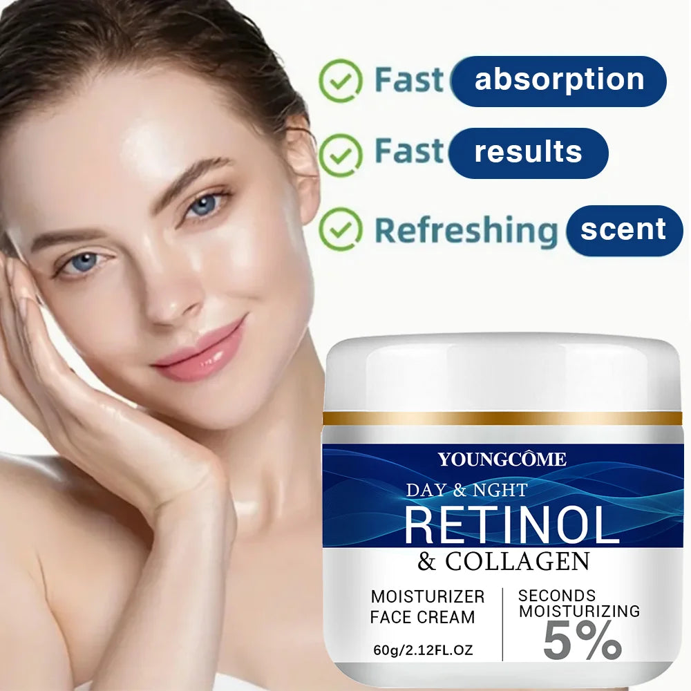 Creme Facial Colágeno, Retinol e Ácido Hialurónico | Anti-Idade, Firmeza e Lifting