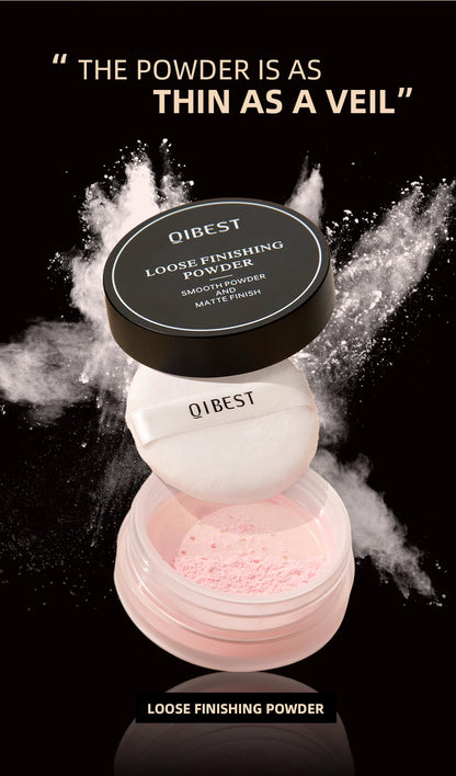 Pó Solto QIBEST 4 Cores 6g - Matte Acabamento Aveludado Controlo Oleosidade Impermeável Longa Duração
