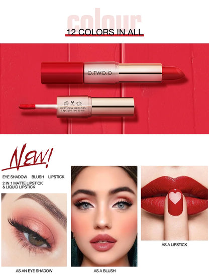 Batom 2 em 1 Matte e Gloss | 12 Cores para Todos os Looks