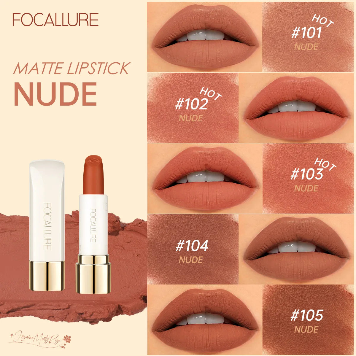 Batom Mate FOCALLURE | 16 Cores À Prova de Água