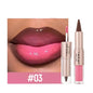 Lápis Labial 2 em 1 Delineador Mate – Gradiente Nude Castanho Gloss Espelho À Prova de Água Contorno Lábios