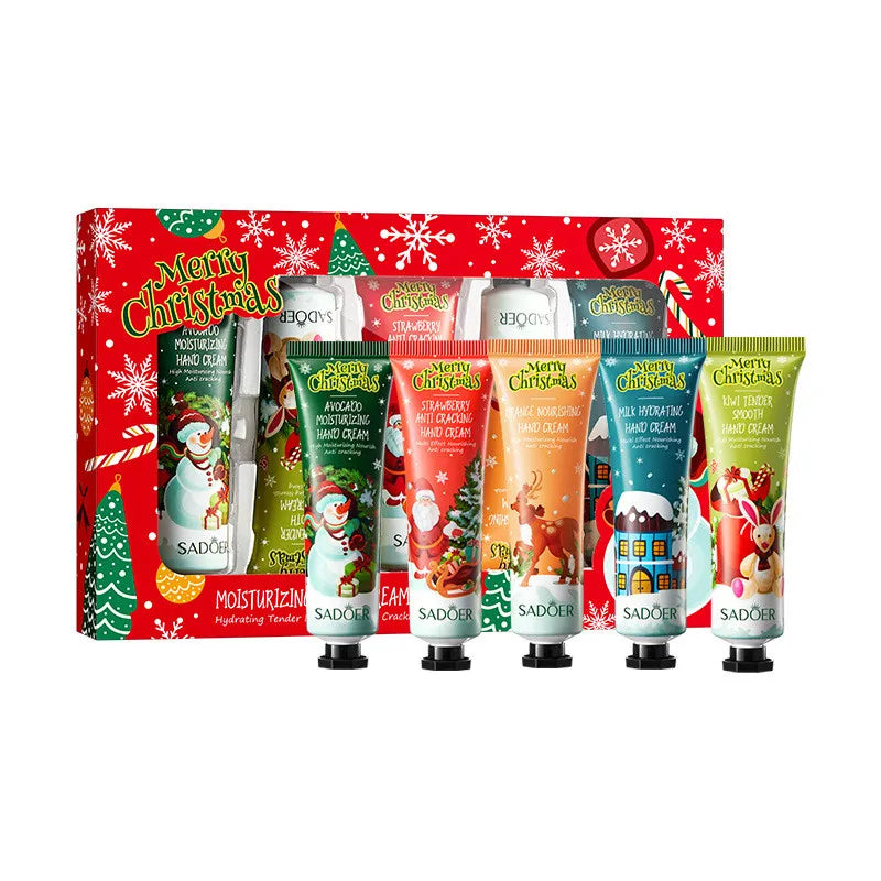 Kit 5 Cremes de Mãos SADOER Hidratante Anti-Rachaduras – Presente Natal Caixa Oferta Nutritivo