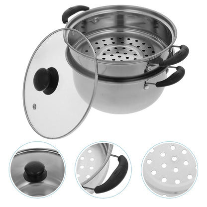 Panela a Vapor em Aço Inoxidável Espesso — Caçarola Multifunções para Sopa e Cozinha Doméstica