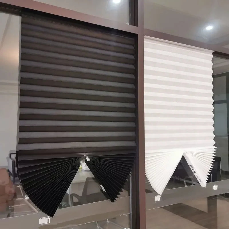 Cortina Plissada Autoadesiva Meia Janela | Sem Furos Blackout para WC e Varanda