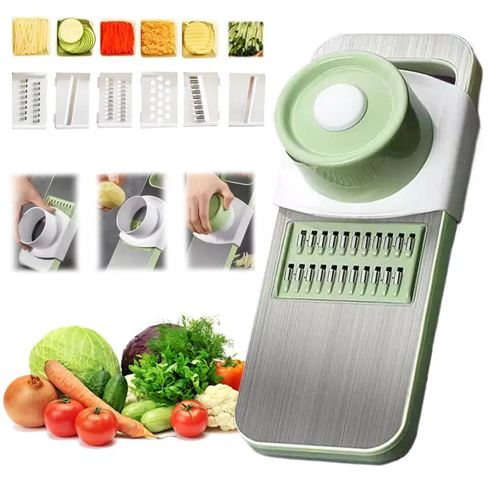Fatiador de Legumes e Frutas Manual – Ralador, Cortador e Picador de Alimentos | Chopper para Batatas e Vegetais | Acessório Prático para Cozinha