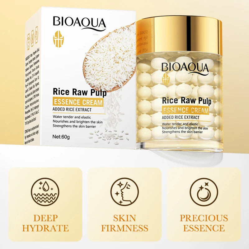 Creme Essência BIOAQUA Arroz | Hidratação Profunda, Iluminador e Firmeza Rejuvenescedora