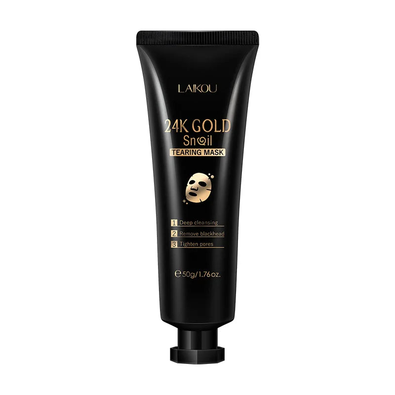 Máscara Peel LAIKOU Ouro 24K Caracol 50g – Limpeza Profunda Remove Pontos Negros Firmeza Clareador