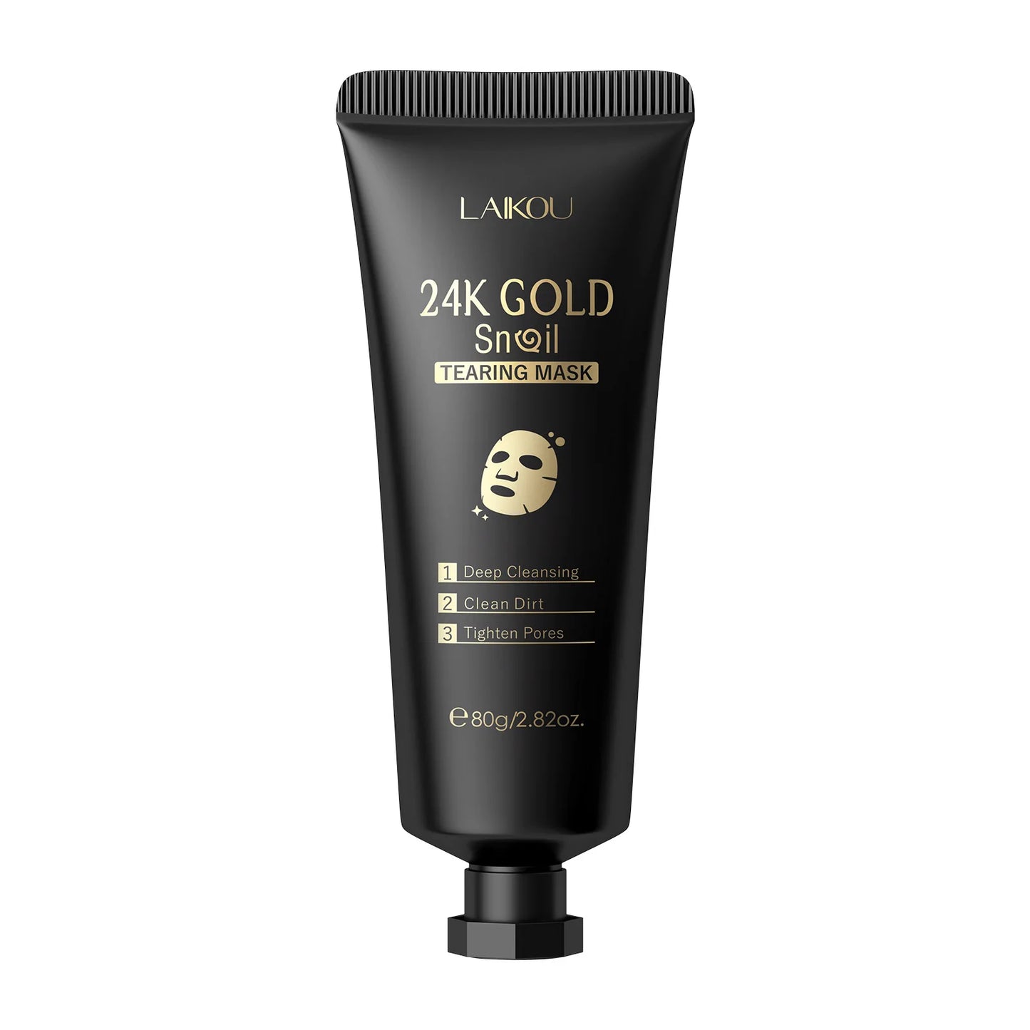 Máscara Peel LAIKOU Ouro 24K Caracol 50g – Limpeza Profunda Remove Pontos Negros Firmeza Clareador