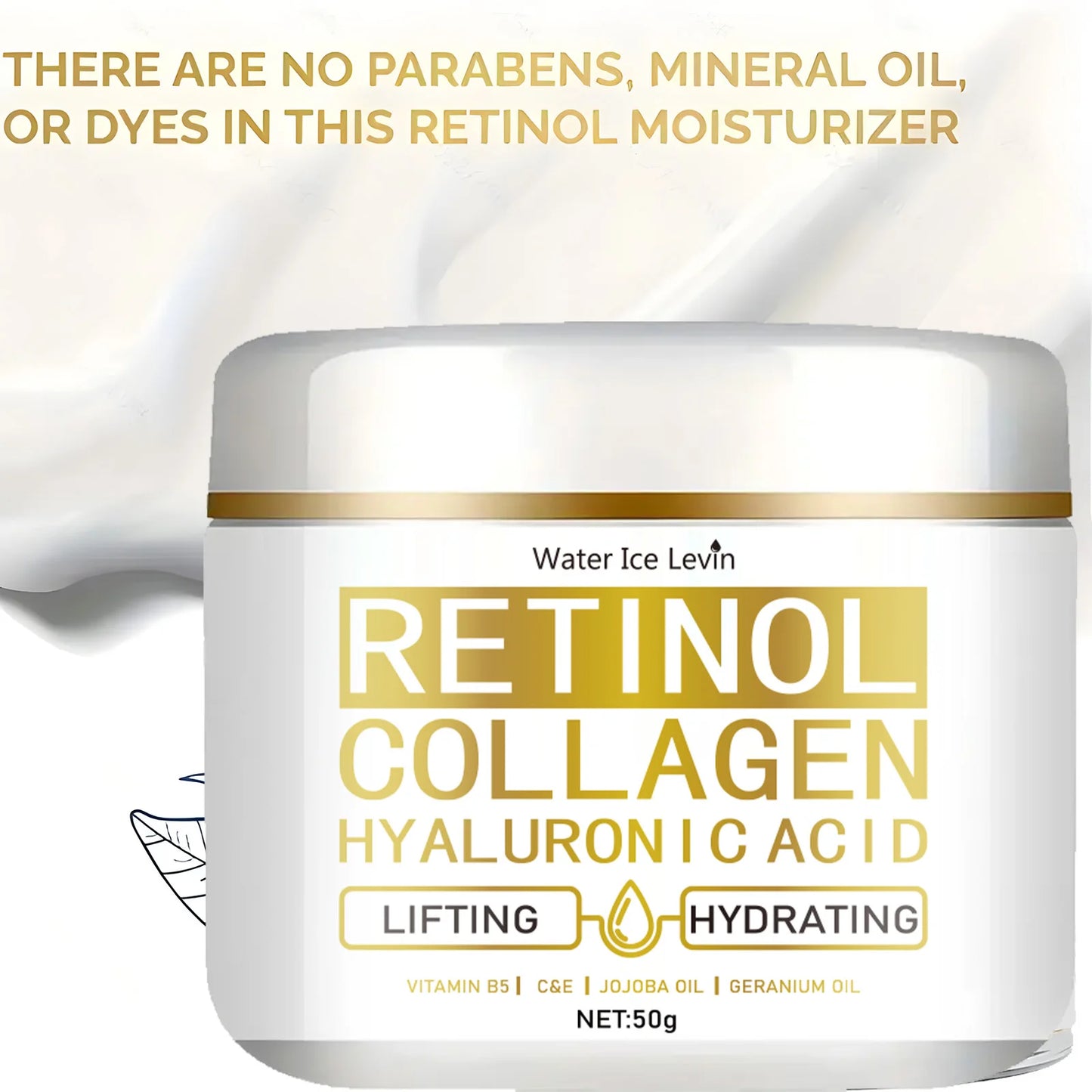 Creme Hidratante Retinol Colágeno – Anti-Rugas Vitamina C+E Firmeza Lifting Pele Jovem Hidratação Duradoura 50g
