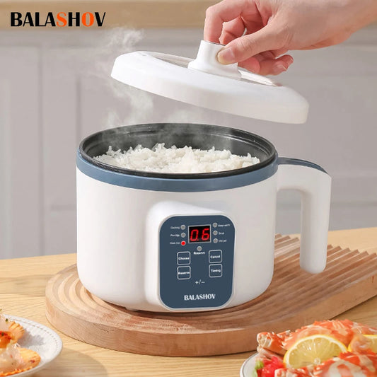 Panela de Arroz Elétrica 1,7L — Multicooker Antiaderente com Cesto a Vapor 220V