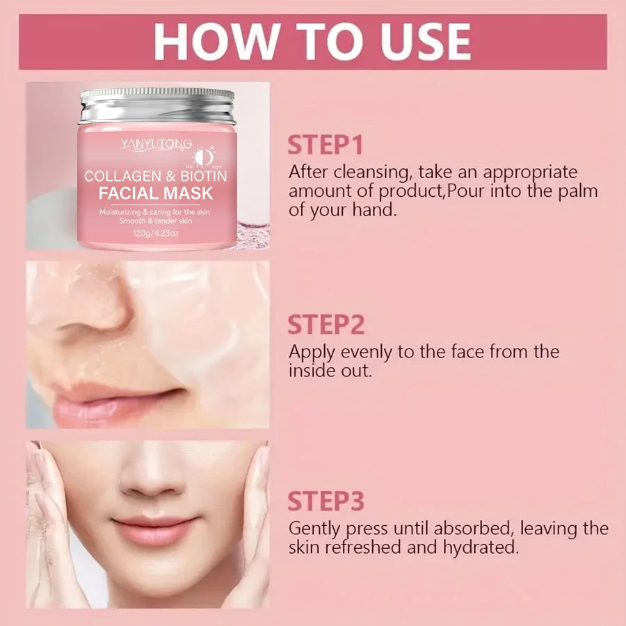 Máscara Peel Colagénio Biotina 360g Dia e Noite - Hidratação Profunda Anti-Idade Dupla Ação