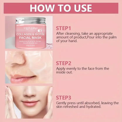 Máscara Peel Colagénio Biotina 360g Dia e Noite - Hidratação Profunda Anti-Idade Dupla Ação