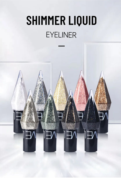 Delineador Líquido Diamante Brilhante – Pérola Iridescente Secagem Rápida À Prova de Água Não Borra Maquilhagem Olhos