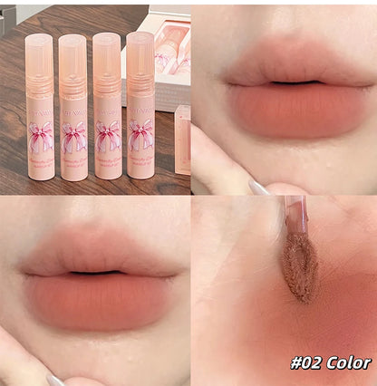 Conjunto de Batons Mate 6 Peças | Kit Veludo Nude com Blush e Colar Presente