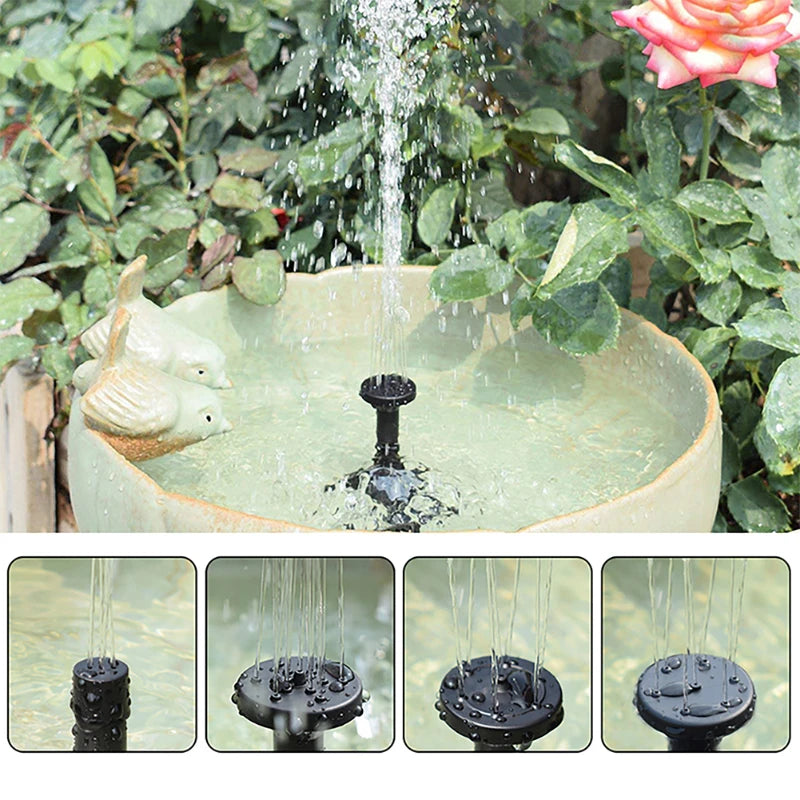 Bomba Fonte Solar 1.4W com 6 Bicos | Para Jardim, Lago e Piscina