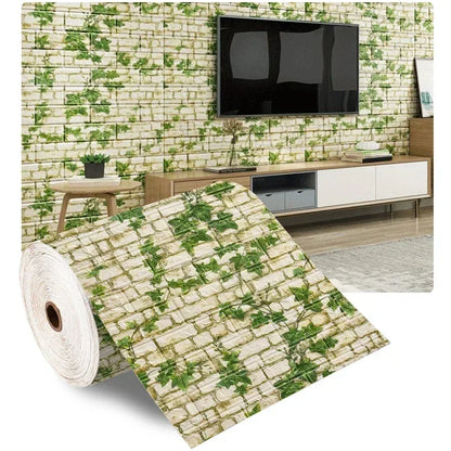 Papel de Parede 3D Autoadesivo Efeito Tijolo Antigo - 70cm x 1/5/10m Impermeável para Sala e Quarto